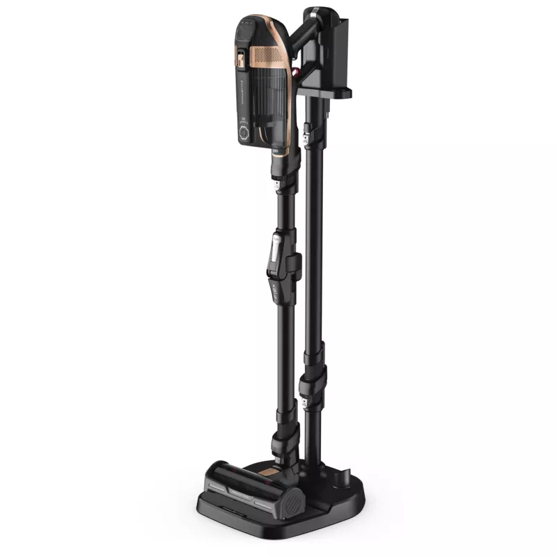 Rowenta X-Force RH99F1 2-in-1 lazdelinis siurblys, akumuliatorinis, sausas valymas, HEPA, be maišelio, 0,9 L, juoda, pilka
