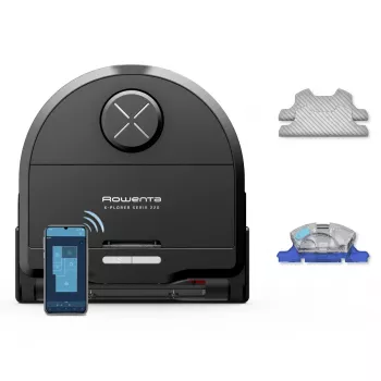 Robotas dulkių siurblys Rowenta X‑Plorer RR9465WH – bekrepšis, D formos, 0,35 L, 120 min, Li‑Jon, juodas
