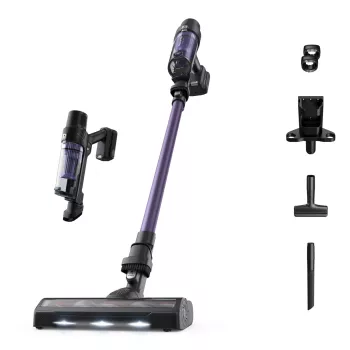 Rowenta RH6A31 2-in-1 lazdelinis dulkių siurblys, belaidis, be maišelio, 140 W, juoda, violetinė