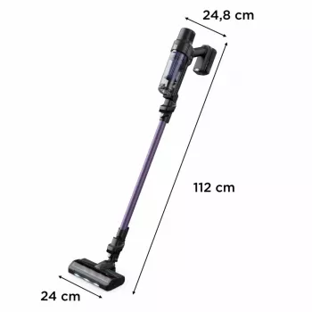 Rowenta RH6A31 2-in-1 lazdelinis dulkių siurblys, belaidis, be maišelio, 140 W, juoda, violetinė