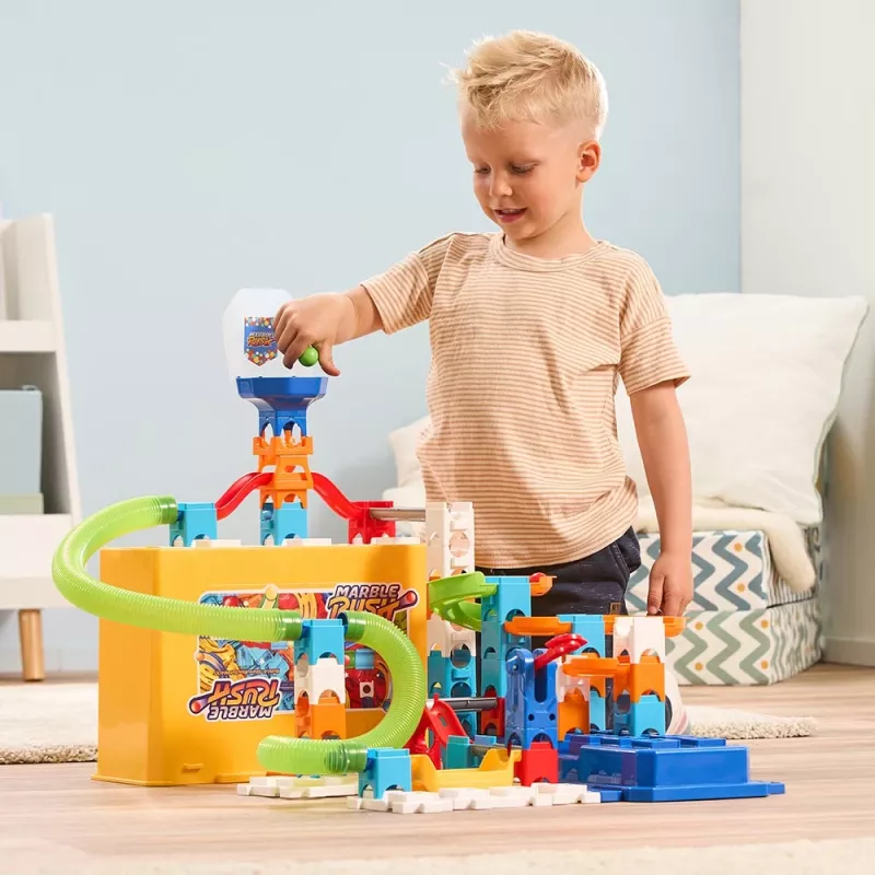 Konstrukcinis žaidimų rinkinys VTech Marble Rush M400 — 80 dalių, interaktyvus rutuliukų takelis