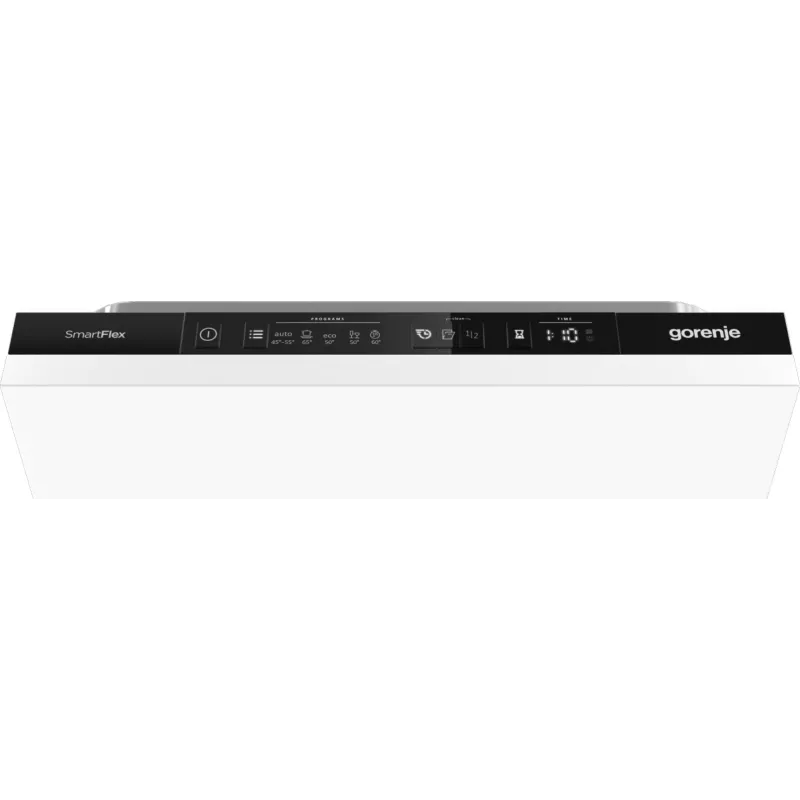 Gorenje indaplovė GV561D10 BK070, visiškai įmontuojama, siaura (45 cm), balta, juoda, mygtukai
