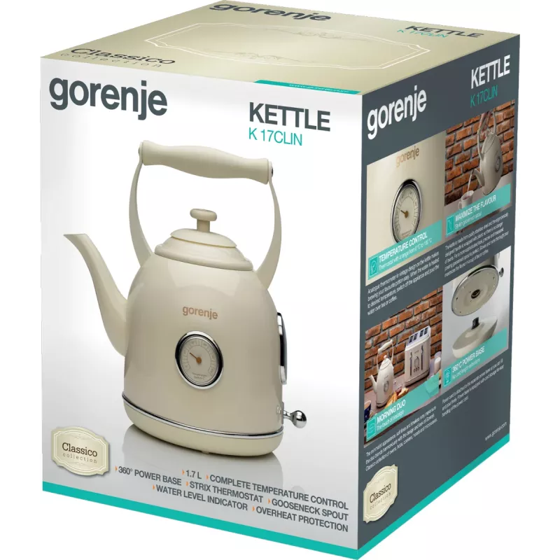 Gorenje K17CLIN elektrinis virdulys 1,7 L 2000 W kreminės spalvos