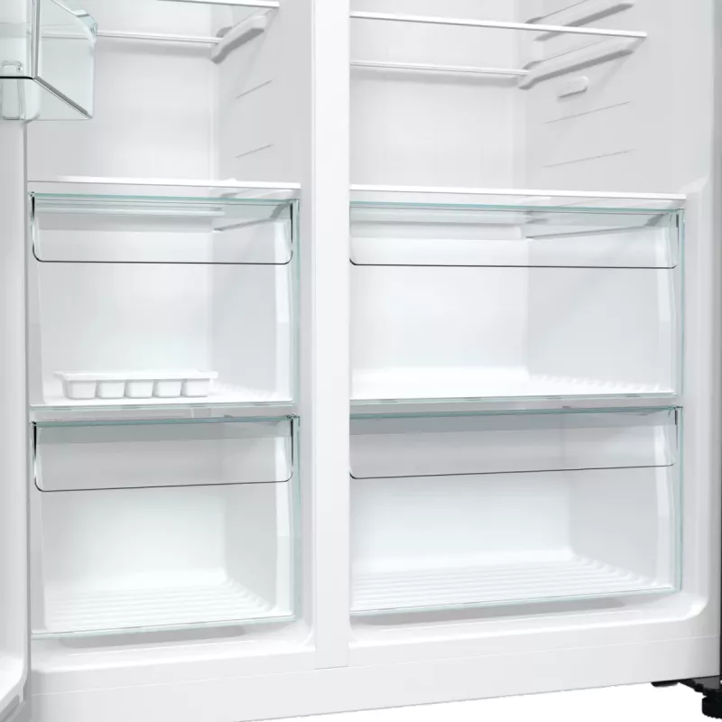 Šaldytuvas Gorenje Side by Side NRR9185DAXLWD BK065B, laisvai pastatomas, amerikietiškos durelės, pilkas, LED, ant durelių, R600a