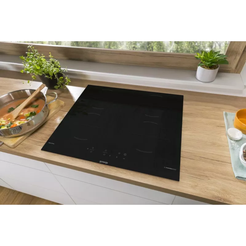 Gorenje GI6401BCE RAL9017 įmontuojama indukcinė kaitlentė, 4 zonos, 59,5 cm, juoda