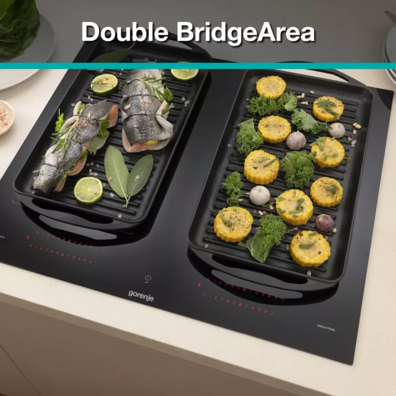 Gorenje Indukcinė kaitlentė GI6443BSCWF, juoda, įmontuojama, 60 cm, zoninė indukcinė kaitlentė, stiklo keramika, 4 zonos
