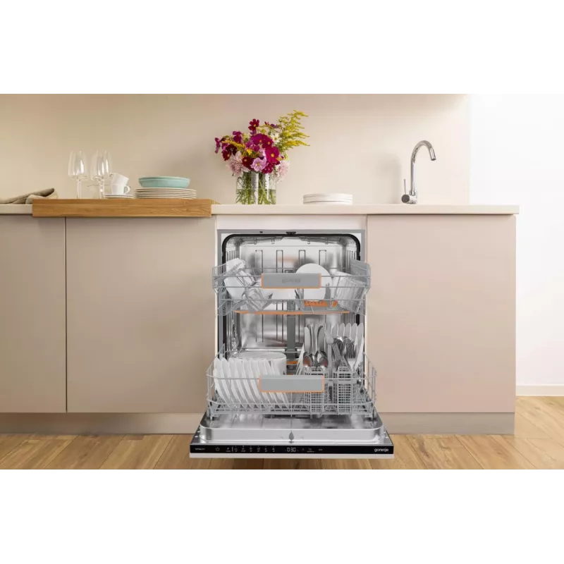 Gorenje GV642C65 Pilnai įmontuojama indaplovė 14 komplektų