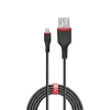 Lindy 1m sustiprintas USB Type A – Lightning laidas, 1 m, Lightning, USB A, vyriškas, vyriškas, juodas