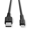 Lindy 3m armuotas USB Type A – Lightning įkrovimo ir sinchronizavimo laidas