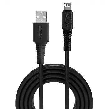 Lindy 2m USB A – Lightning laidas, juodas