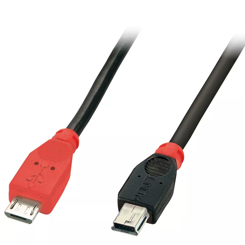 Lindy 0,5m USB 2.0 Micro-B į Mini-B OTG laidas