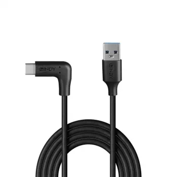 Lindy 1,5m USB 3.2 tipo A į C laidas, 90° stačiu kampu, 10Gbps