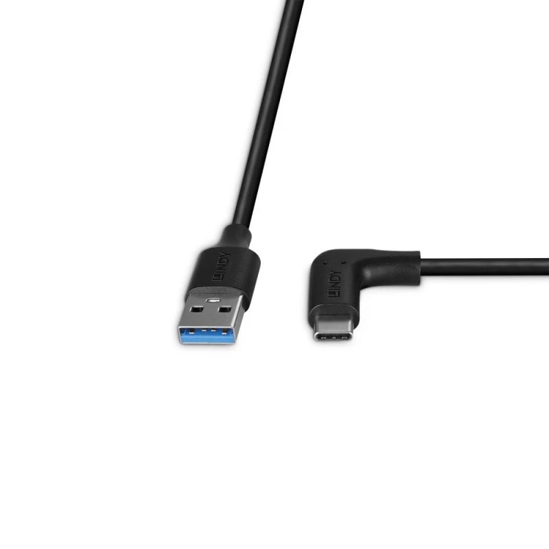 Lindy 1,5m USB 3.2 tipo A į C laidas, 90° stačiu kampu, 10Gbps