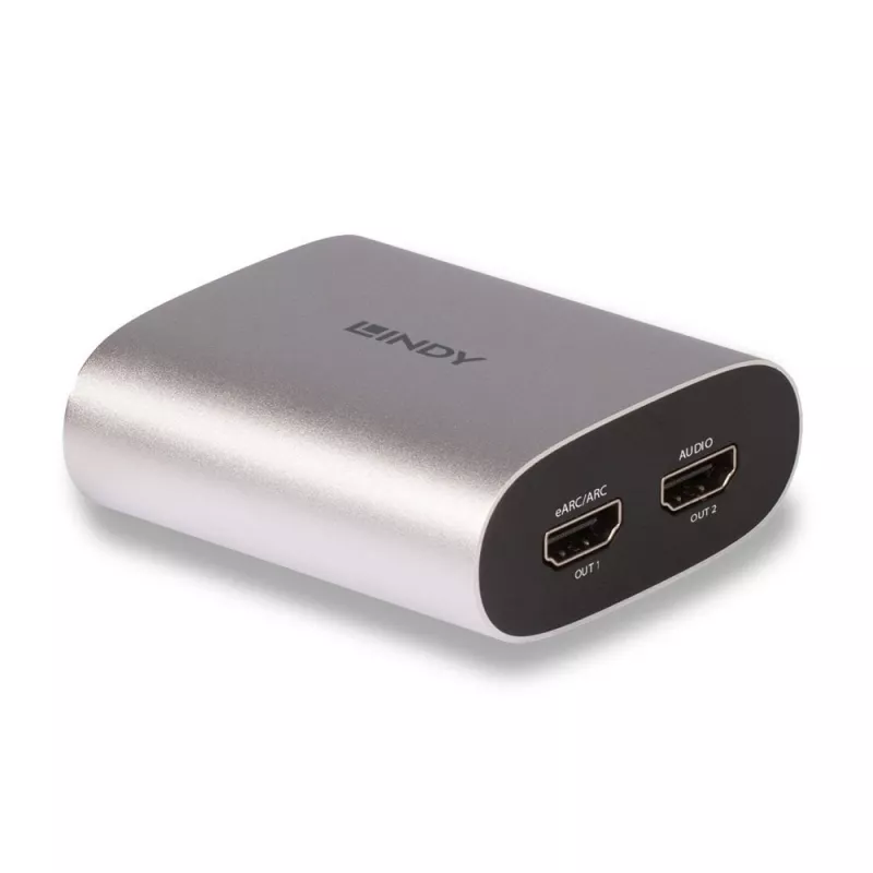 Lindy 4K60 HDMI eARC garso ištraukiklis, Micro-USB B, 65 mm, 70 mm, 27 mm, 83 g, 0 - 40 °C