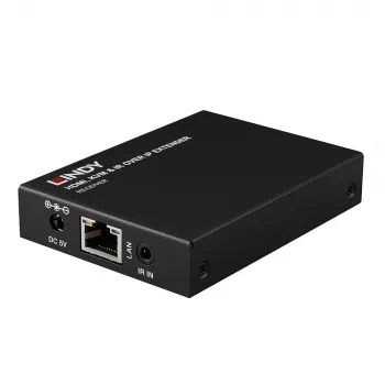 Lindy HDMI, KVM ir IR per IP imtuvas, 150 m, Cat5e/Cat6, juodas, metalinis