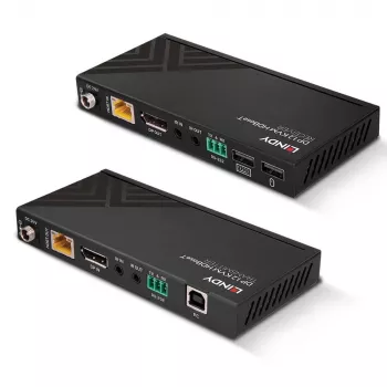Lindy 150m Cat.6 DisplayPort 1.2, USB, IR ir RS-232 HDBaseT KVM prailgintuvas