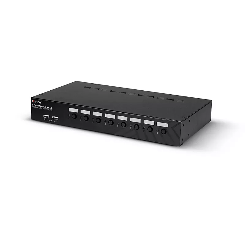 Lindy 39538 KVM jungiklis, 2 prievadai, HDMI, 4K 60Hz, 1U, juodas