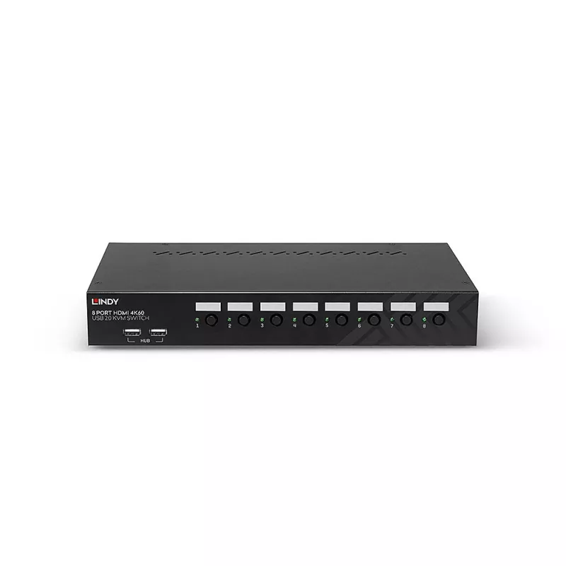 Lindy 39538 KVM jungiklis, 2 prievadai, HDMI, 4K 60Hz, 1U, juodas