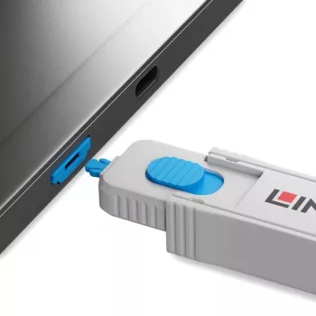 Lindy HDMI prievadų blokavimo rinkinys, mėlynas (1 raktas, 4 spynos)