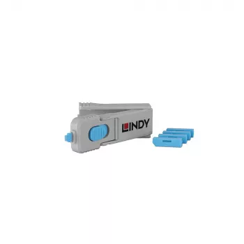 Lindy 40324 prievado blokatorius su raktu DisplayPort mėlynas ABS 5 vnt.