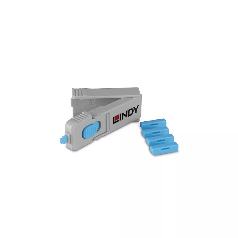 Lindy 40324 prievado blokatorius su raktu DisplayPort mėlynas ABS 5 vnt.