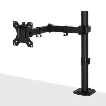 Lindy Single Adjustable Display Mount, 8 kg, 33 cm (13 col.), 81,3 cm (32 col.), 75 x 75 mm, 100 x 100 mm, juoda
