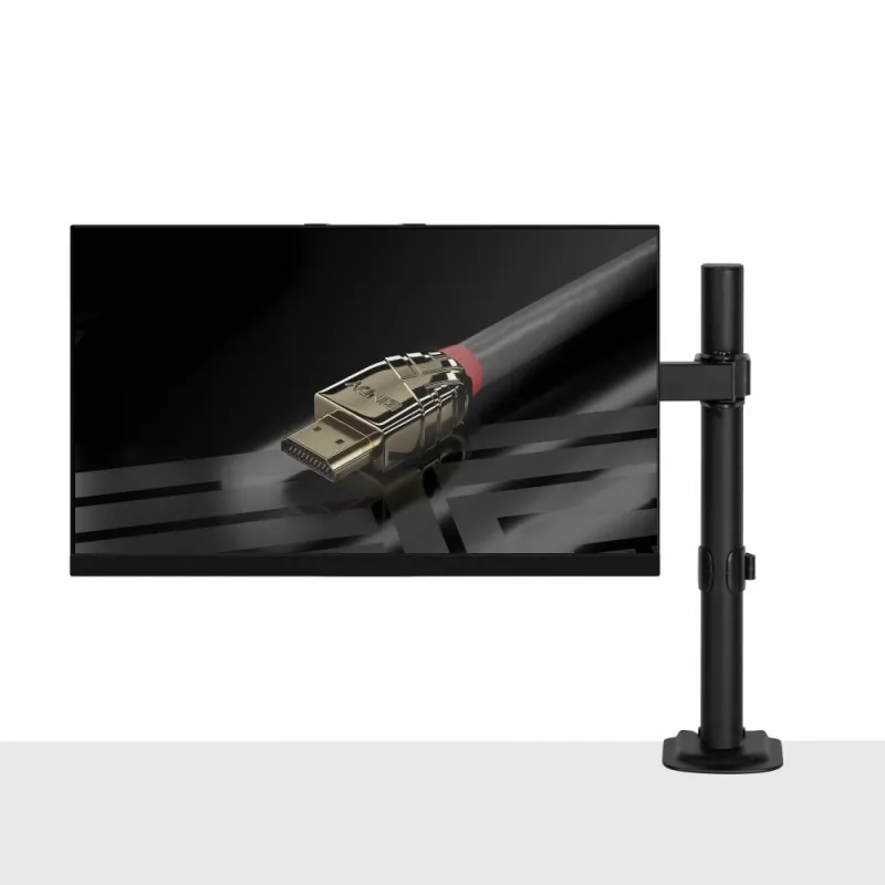 Lindy Single Adjustable Display Mount, 8 kg, 33 cm (13 col.), 81,3 cm (32 col.), 75 x 75 mm, 100 x 100 mm, juoda