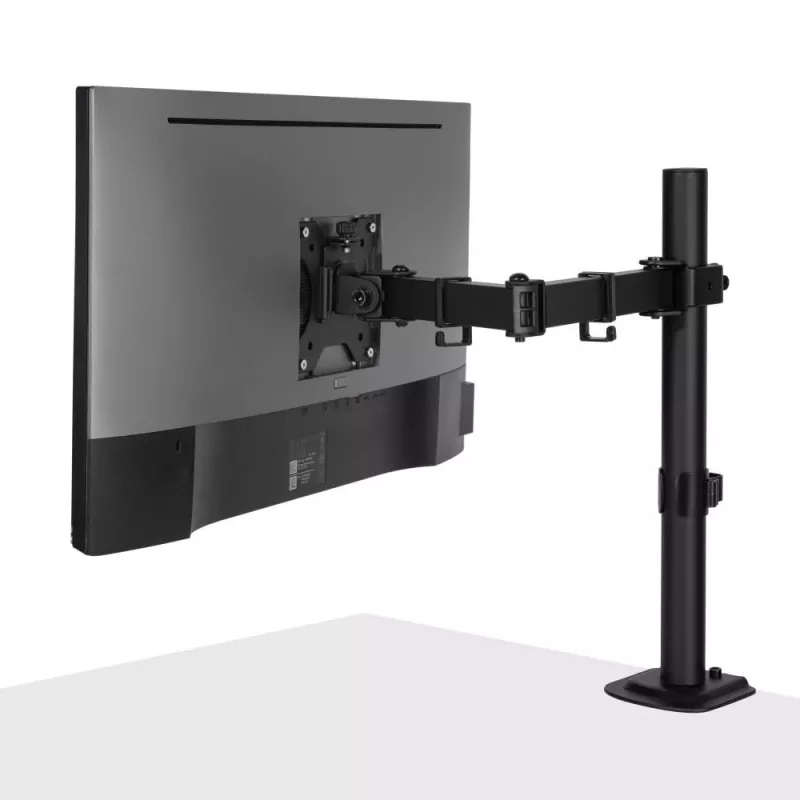 Lindy Single Adjustable Display Mount, 8 kg, 33 cm (13 col.), 81,3 cm (32 col.), 75 x 75 mm, 100 x 100 mm, juoda