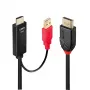 Lindy 0.5m HDMI į DisplayPort kabelis, 0.5 m, DisplayPort, HDMI + USB, Kištukas, Lizdas, Auksuotas