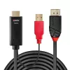 Lindy 0.5m HDMI į DisplayPort kabelis, 0.5 m, DisplayPort, HDMI + USB, Kištukas, Lizdas, Auksuotas