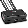 Lindy 2 prievadų DisplayPort 1.2, USB 2.0 ir garso kabelinis KVM jungiklis