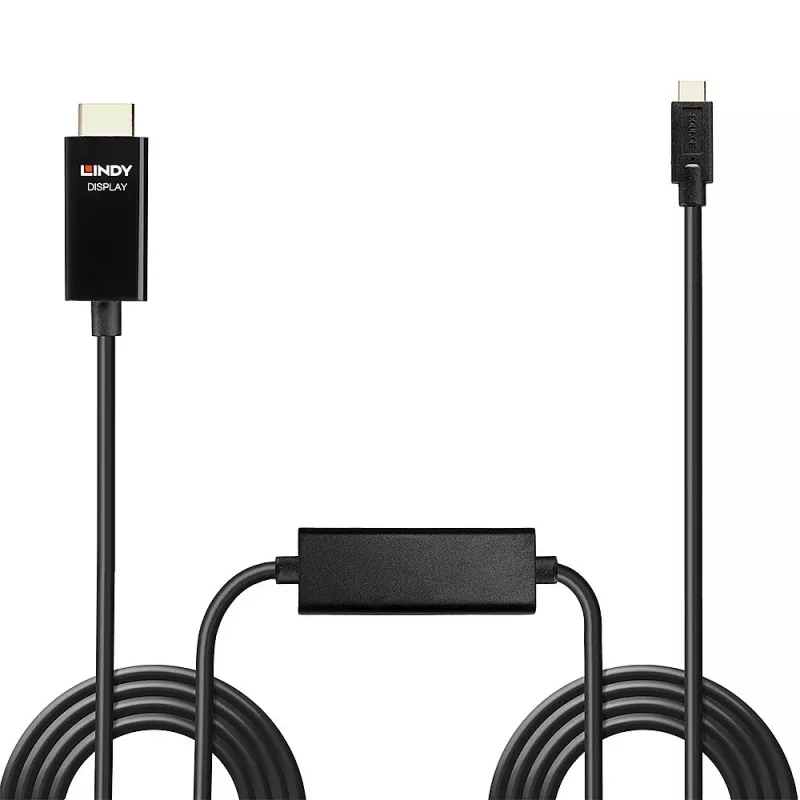 Lindy 10 m USB Type-C į HDMI 4K60 adapterio kabelis su HDR