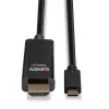 Lindy 10 m USB Type-C į HDMI 4K60 adapterio kabelis su HDR