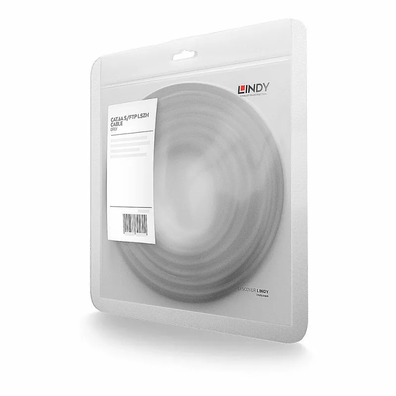Lindy 0.5m Cat.6A U/UTP LSZH Laidas, Pilkas
