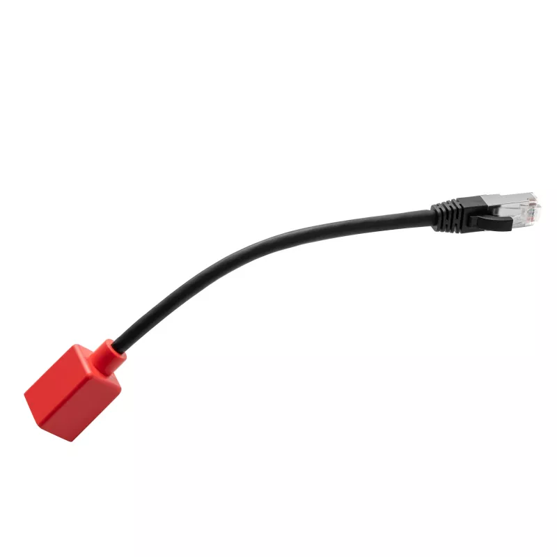 Lindy 0.2m RJ-45 Cat.6A Break-Away Adapter, 0.2 m, Cat6a, RJ-45, RJ-45, Juoda, Raudona