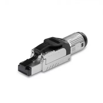 Lindy RJ-45 Cat.6/6A Toolless Field Termination Plug, RJ45, juoda, sidabrinė, metalas, CE, REACH, RoHS, UKCA, 240 g, 133 mm
