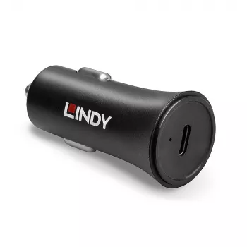 Lindy Single Port USB Type C PD automobilinis įkroviklis, 27W