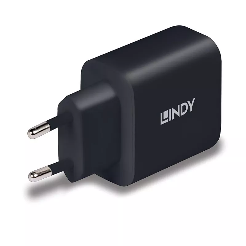 Lindy 73426 65W USB-C GaN įkroviklis, universalus, juodas