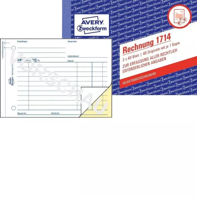 Apskaitos knygelė AVERY 1714 A6 40 lapų