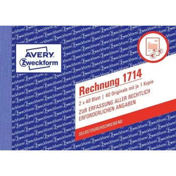 Apskaitos knygelė AVERY 1714 A6 40 lapų