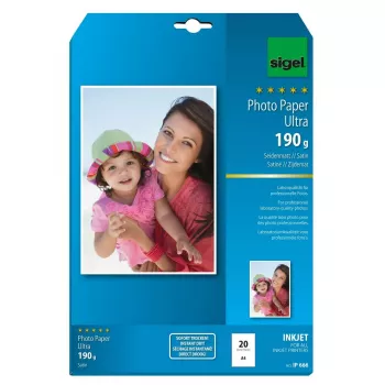 Foto Popierius Satin A4 Sigel InkJet Ultra 190 g/m² 20 lapų