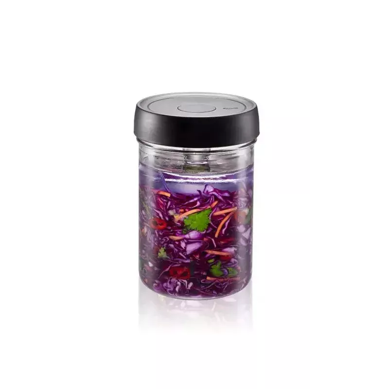 Fermentacijos stiklainis 1 L GEFU NATIVO G-15810, stiklinis indas su oro užraktu rauginimui ir laktobacilų fermentacijai