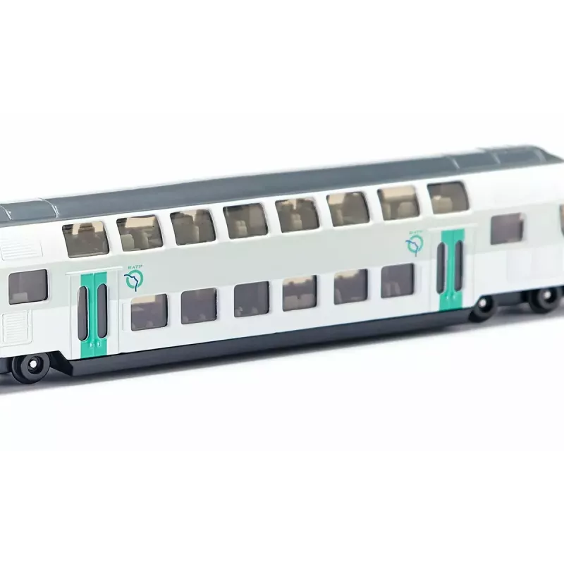 Siku RATP dviaukštis traukinys metalinis plastikinis juodas mėlynas pilkas