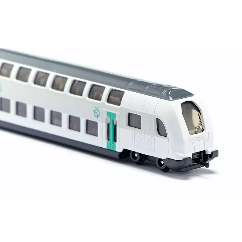 Siku RATP dviaukštis traukinys metalinis plastikinis juodas mėlynas pilkas