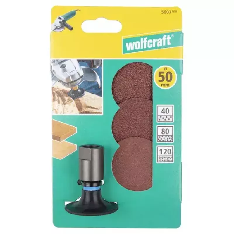 Šlifavimo diskų rinkinys Wolfcraft WF5607000 metalui ir medžiui