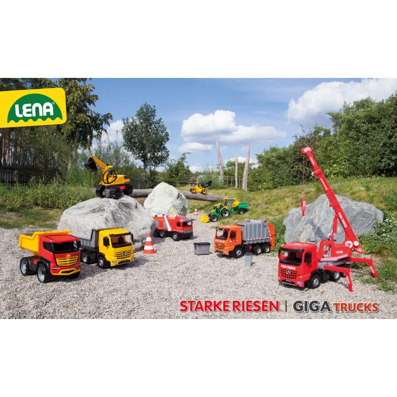 Traktorius Lena GIGA TRUCKS ZL-02057 su kastuvu vaikams nuo 3 metų