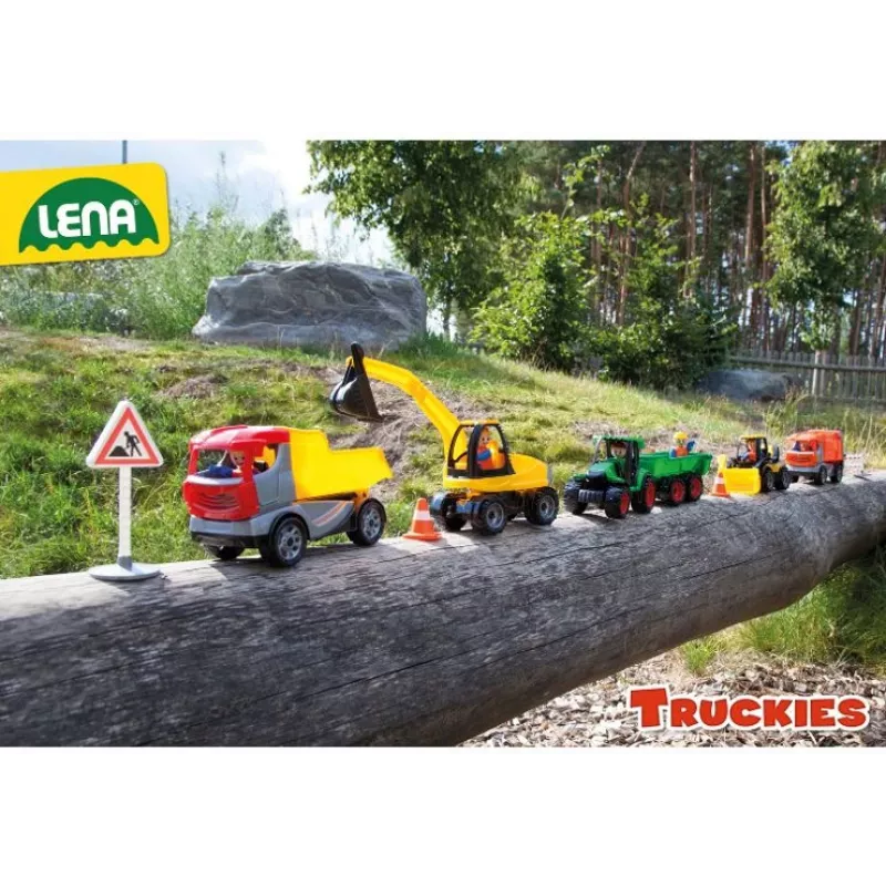 Lena Truckies Šiukšliavežis, Sunkvežimis, 2 m., Plastikas, Pilka, Oranžinė