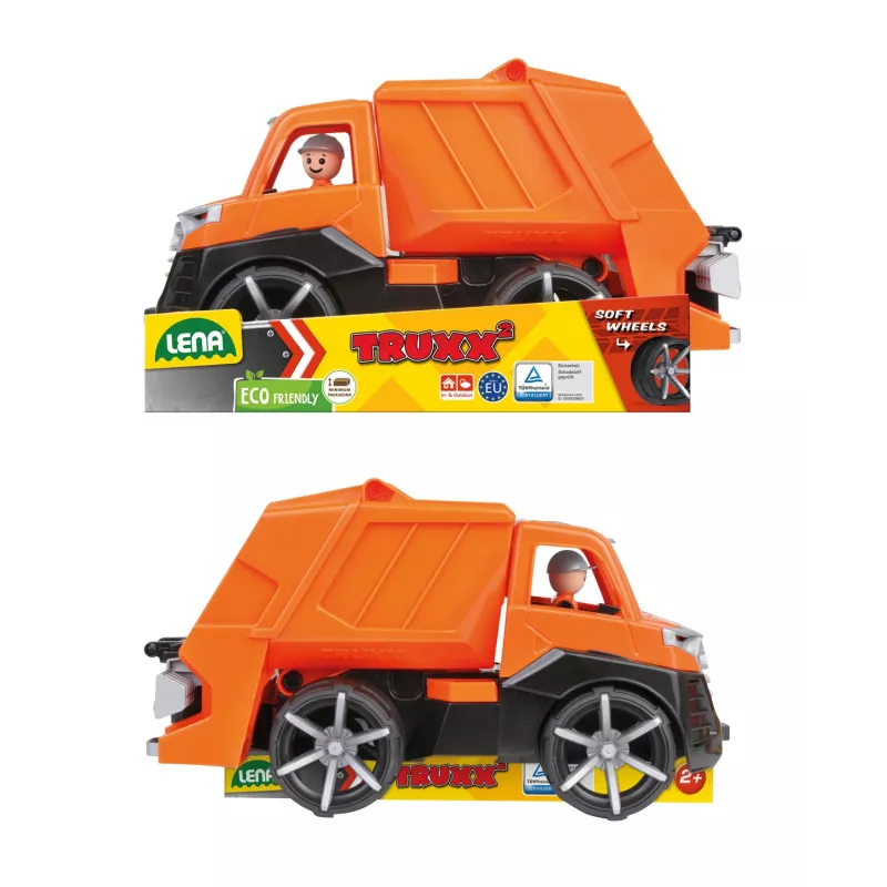 Šiukšliavežis Lena TRUXX SM04534 guma plienas oranžinis nuo 2 metų
