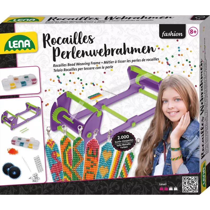 Karoliukų audimo rėmelis Lena 42722 Rocailles – reguliuojamo aukščio, lengvas audimo stakleles