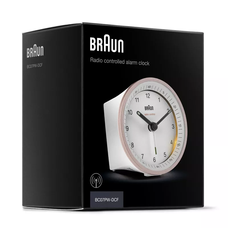 Braun BC07 kvarcinis žadintuvas rožinis, baltas
